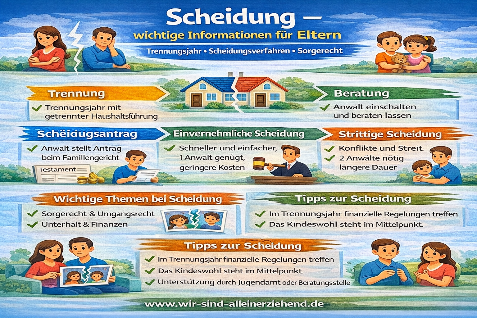 Scheidung Alleinerziehende Infos Kosten Ablauf - wir-sind